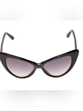 Tom Ford Black Cat-Eye Nikita Sunglasses with Purple Gradient Lenses